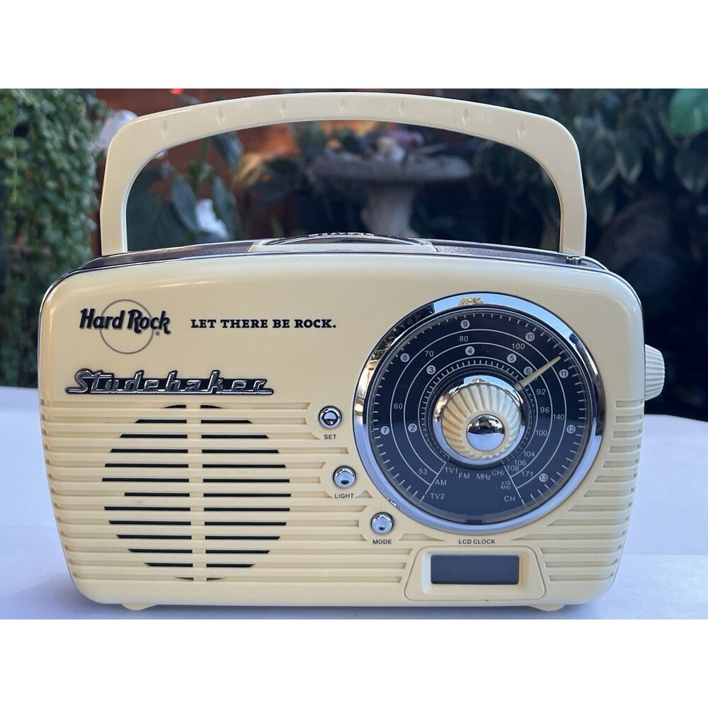 Studebaker SB2603CR Retro AM FM Weather Portable Radio Cream Tested
